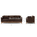 Worthington Oxford Brown Ledersofa